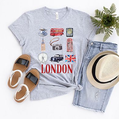 London Travel Collage Short Sleeve Graphic Tee