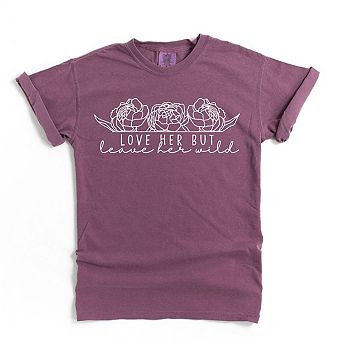 Leave Her Wild Floral Garment Dyed Tees