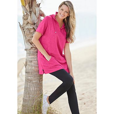 Woman Within Plus Size Short-Sleeve Hoodie