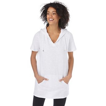Woman Within Plus Size Short-Sleeve Hoodie