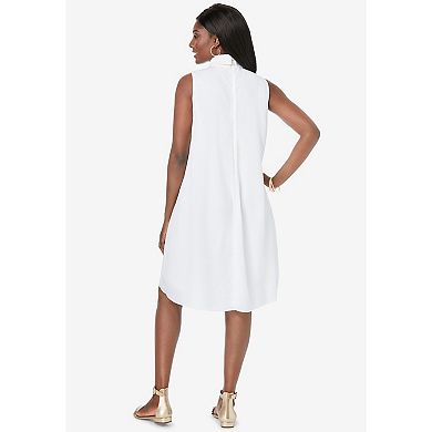 Jessica London Women's Plus Size Georgette Mock Neck Dress