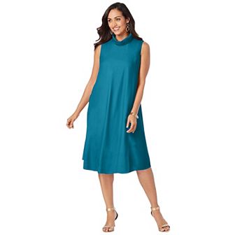 Jessica London Women's Plus Size Georgette Mock Neck Dress
