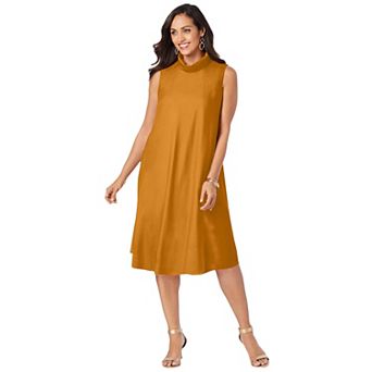 Jessica London Women's Plus Size Georgette Mock Neck Dress