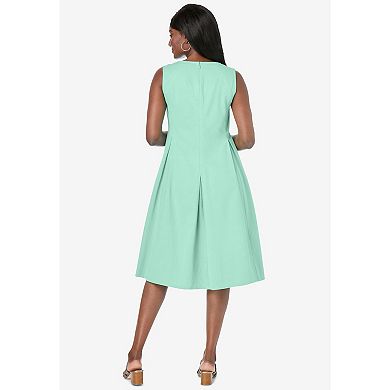 Jessica London Women's Plus Size Cotton Denim Dress
