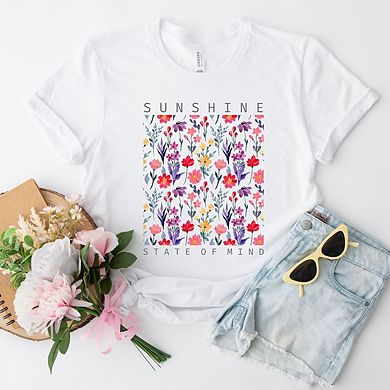 Sunshine State Of Mind Flowers Short Sleeve Graphic Tee