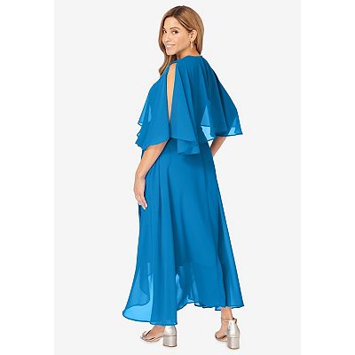 fitted lace wedding dress Women's Autumn Cape Sleeve Maxi Dress Burgundy XS/S/M/L/XL/XXL/Customize  MEAN BLVD main image 0