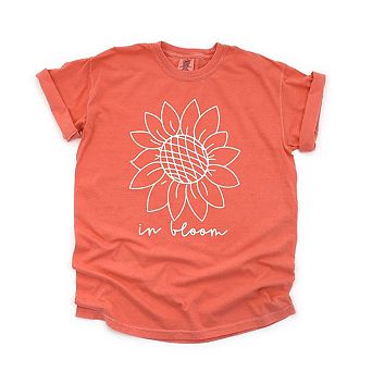 In Bloom Sunflower Garment Dyed Tees