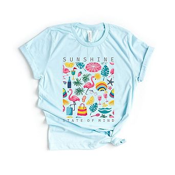Sunshine State Of Mind Flamingos Short Sleeve Graphic Tee