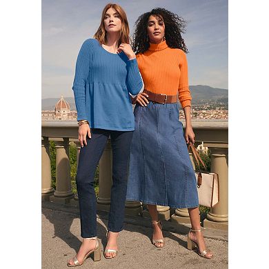 Jessica London Women's Plus Size Tall Stretch Denim Straight-leg Jegging