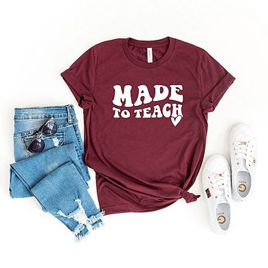 Made To Teach Wavy Heart Short Sleeve Graphic Tee