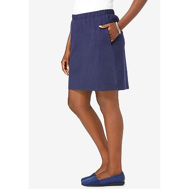Jessica London Women's Plus Size Everyday Stretch Cotton Skort