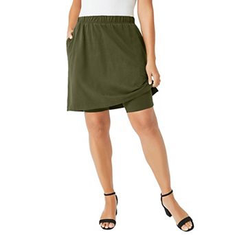 Jessica London Women's Plus Size Everyday Stretch Cotton Skort