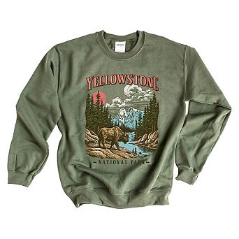Simply Sage Market Yellowstone National Park Buffalo Sweatshirt
