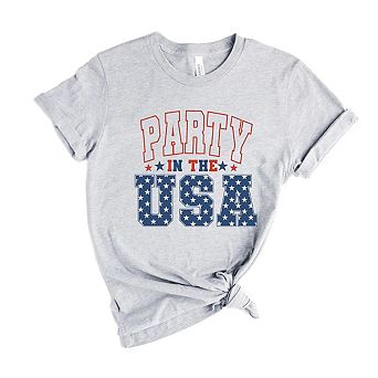 Retro Party In The Usa Stars Short Sleeve Graphic Tee