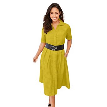 Jessica London Women's Plus Size Eyelet Shirt Dress