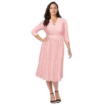 Jessica London Women's Plus Size Stretch Lace A-Line Dress