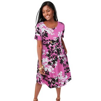 Jessica London Women's Plus Size Stretch Knit A-Line Dress