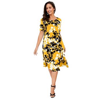 Jessica London Women's Plus Size Stretch Knit A-Line Dress