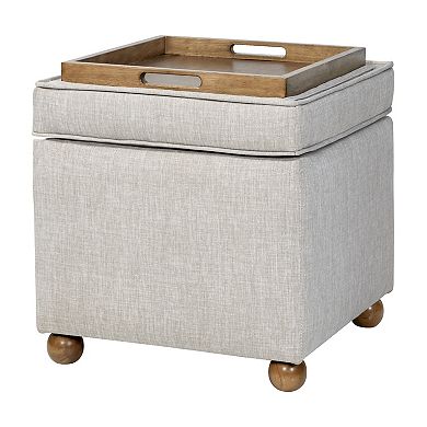 Madison Park Jenna Storage Ottoman With Tray