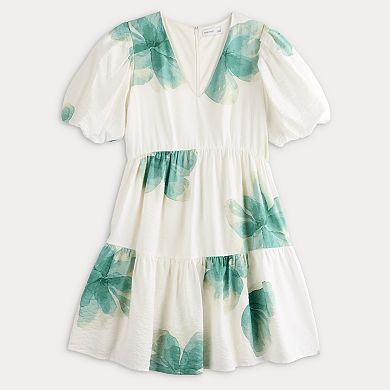 Women's Nine West Bubble Sleeve Babydoll Dress