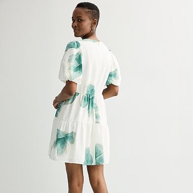 Women's Nine West Bubble Sleeve Babydoll Dress