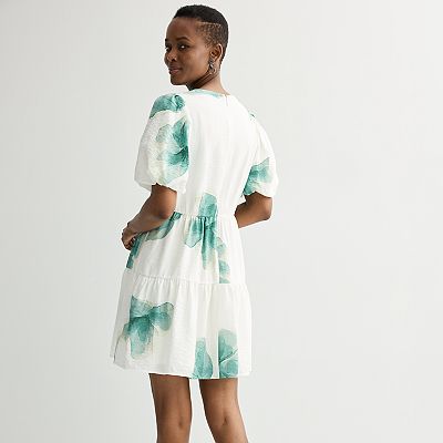 Women's Nine West Bubble Sleeve Babydoll Dress