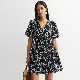 Women's Nine West Bubble Sleeve Babydoll Dress