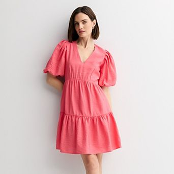 Women's Nine West Bubble Sleeve Babydoll Dress
