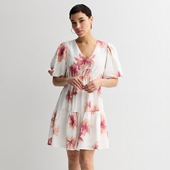 Women's Nine West Bubble Sleeve Babydoll Dress