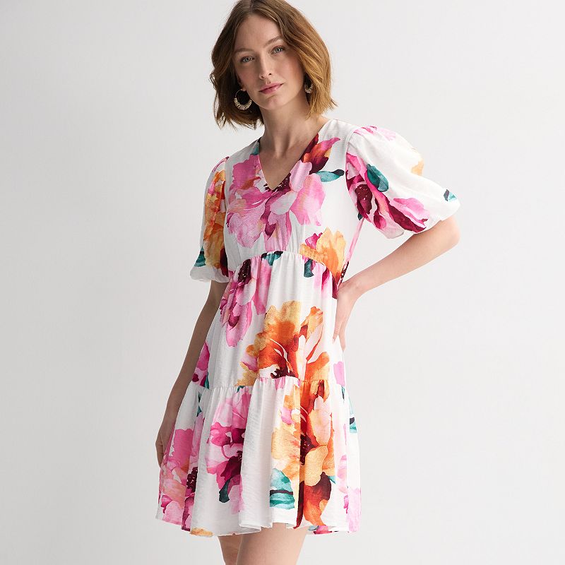 black dress pink flowers WEDTREND Women Prom Off The Shoulder Tiered A-Line Tulle Evening Party Dress, / US12 Wood:Red Oak Tax Free 2026 Womens Endless Rose Floral Eliza J Floral Print