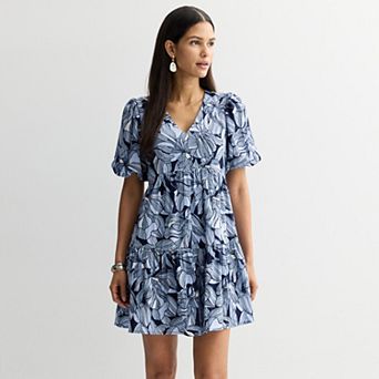 Women's Nine West Bubble Sleeve Babydoll Dress