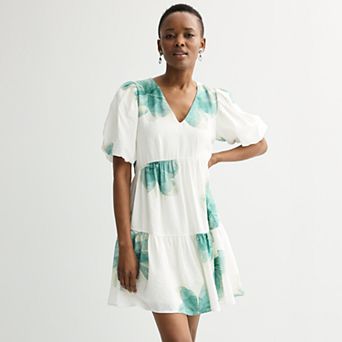 Women's Nine West Bubble Sleeve Babydoll Dress
