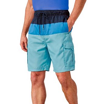 KingSize Men's Big & Tall 8 Printed Cargo Swim Trunks