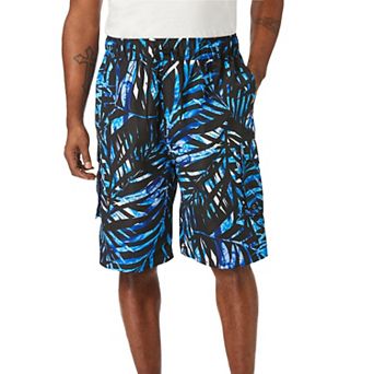 Kingsize Men's Big & Tall 8 Printed Cargo Swim Trunks