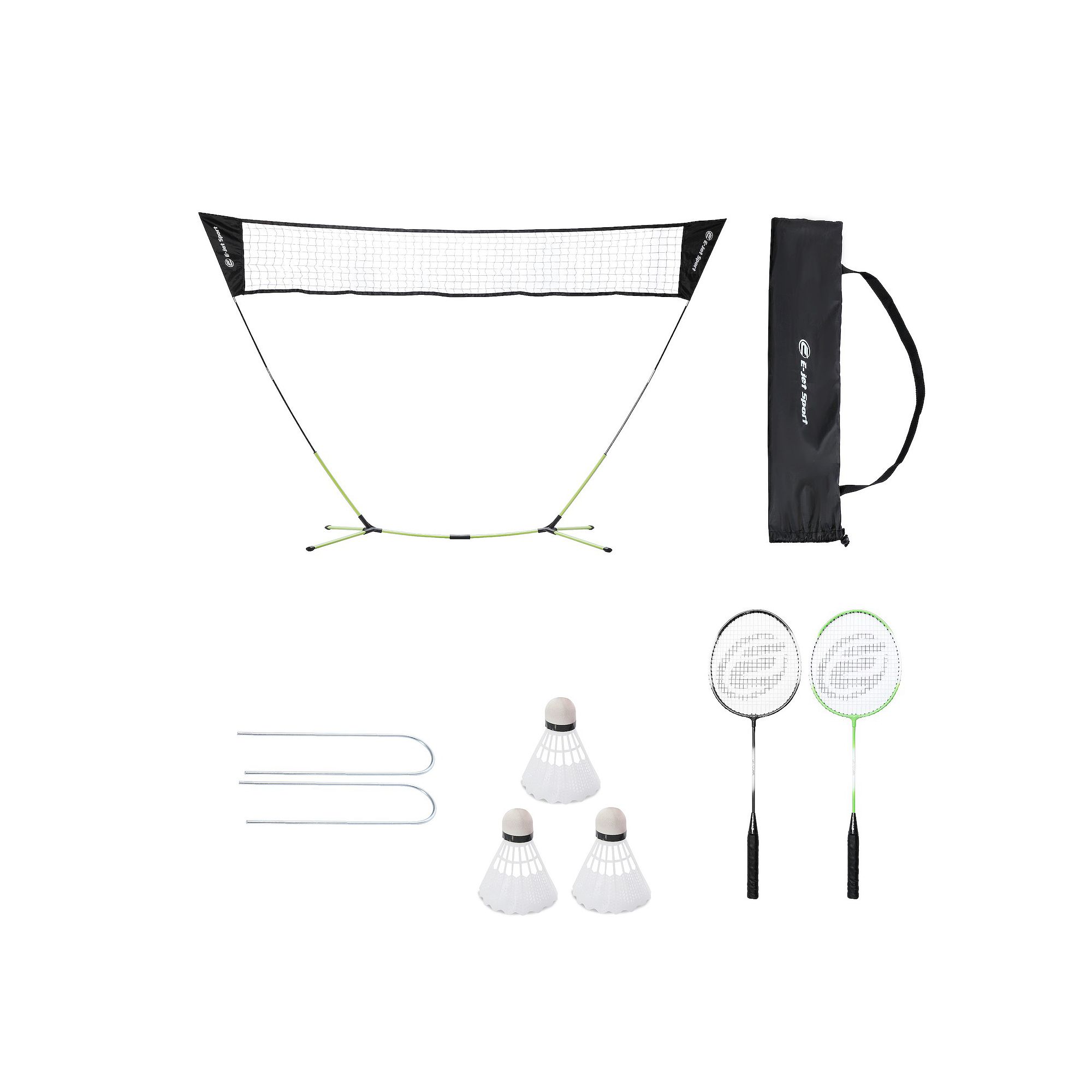 E-Jet Badminton Net Outdoor Portable Game Set, Green