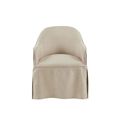 Madison Park Salma Skirted Dining Arm Chair with Casters