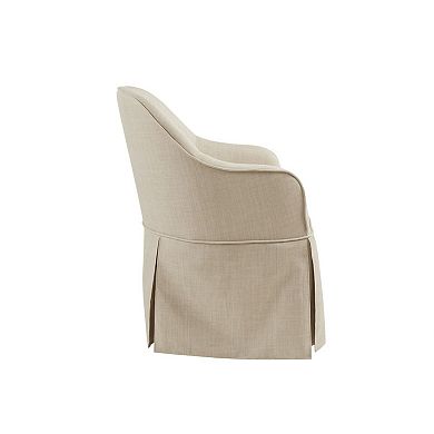 Madison Park Salma Skirted Dining Arm Chair with Casters