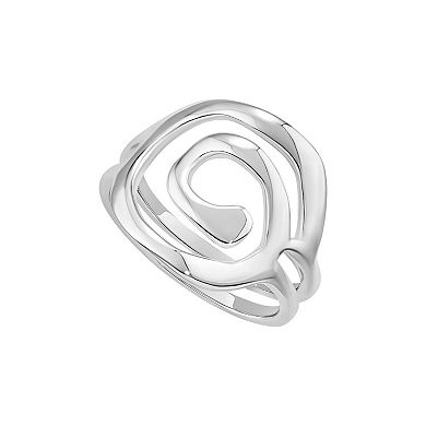 PRIMROSE Polished Swirl Double Band Ring