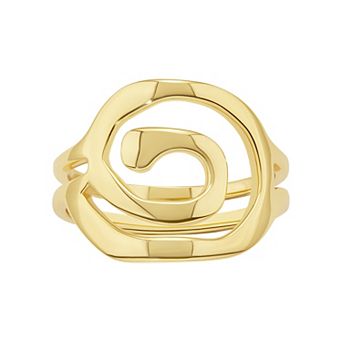 PRIMROSE Polished Swirl Double Band Ring