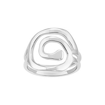 PRIMROSE Polished Swirl Double Band Ring