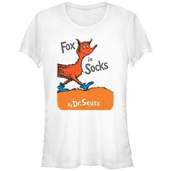 Juniors' Dr. Seuss Fox In Socks Fitted Graphic Tee