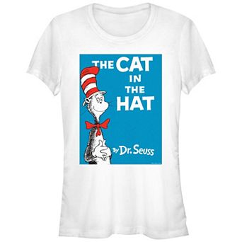 Juniors' Dr. Seuss The Cat In The Hat Book Cover Fitted Graphic Tee