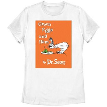 Juniors' Dr. Seuss Green Eggs And Ham Book Cover Graphic Tee
