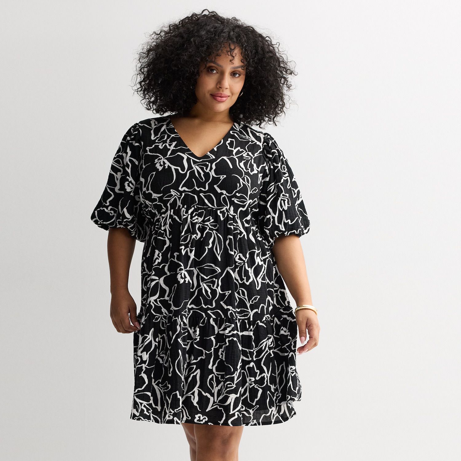 Женские платья Nine West Plus Size Nine West Bubble Sleeve Babydoll Dress