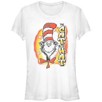 Juniors' Dr. Seuss The Cat In The Hat Airbrush Fitted Graphic Tee