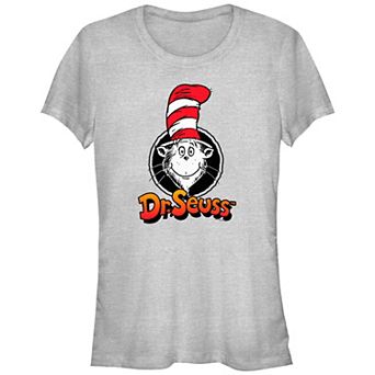 Juniors' Dr. Seuss The Cat In The Hat Stamp Fitted Graphic Tee