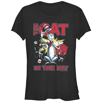 Juniors' Dr. Seuss The Cat In The Hat Cattitude Fitted Graphic Tee
