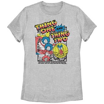 Juniors' Dr. Seuss Thing One And Thing Two Comic Graphic Tee