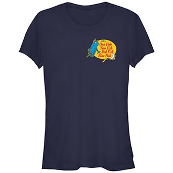 Juniors' Dr. Seuss One Fish Two Fish Red Fish Blue Fish Fitted Graphic Tee