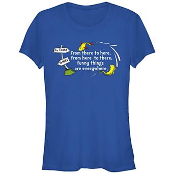 Juniors' Dr. Seuss Funny Things Are Everywhere Fitted Graphic Tee